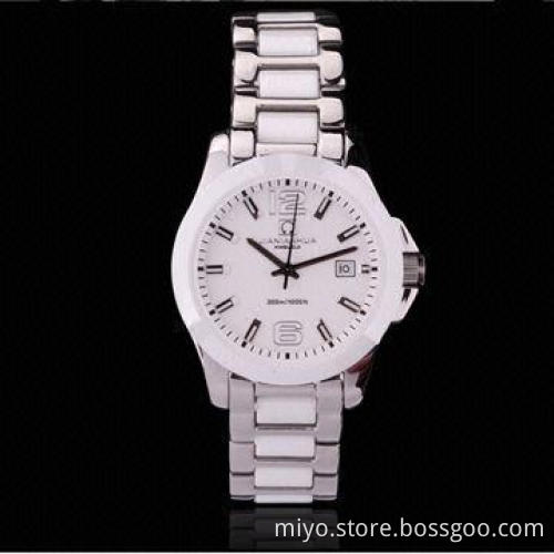 Men's Style Skeleton Automatic Watch in Stainless Steel, with Ceramic Case and Bracelet, 3ATM WRC